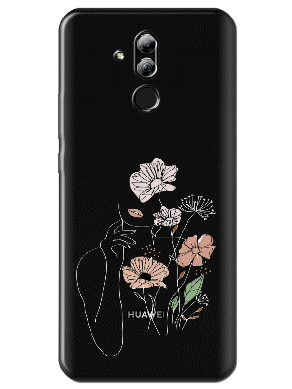 Huawei%20Mate%2020%20Lite%20Kadın%20Çiçek%20Şeffaf%20Telefon%20Kılıfı