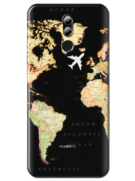 Huawei%20Mate%2020%20Lite%20Dünya%20Haritalı%20Şeffaf%20Telefon%20Kılıfı