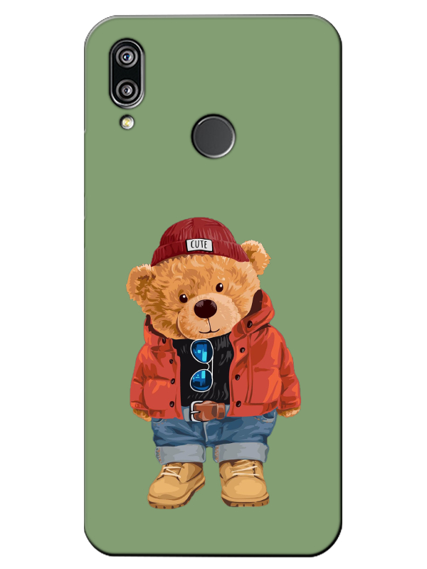 Huawei%20P20%20Lite%20Teddy%20Bear%20Yeşil%20Telefon%20Kılıfı