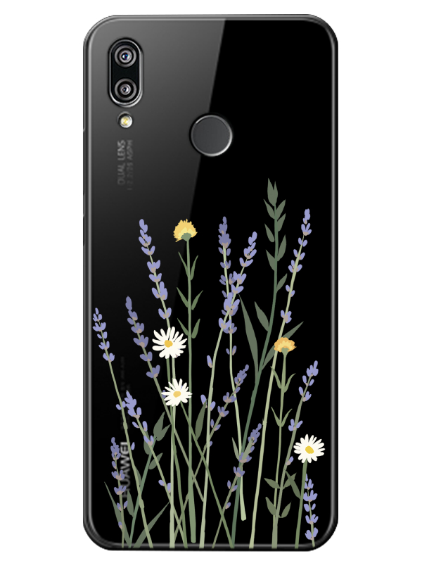 Huawei%20P20%20Lite%20Lavanta%20Desenli%20Şeffaf%20Telefon%20Kılıfı