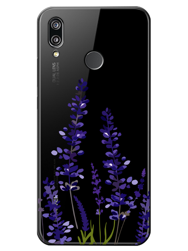 Huawei%20P20%20Lite%20Lavanta%20Desenli%20Şeffaf%20Telefon%20Kılıfı