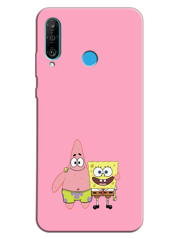 Huawei%20P30%20Lite%20Sünger%20Bob%20Ve%20Patrickstar%20Pembe%20Telefon%20Kılıfı