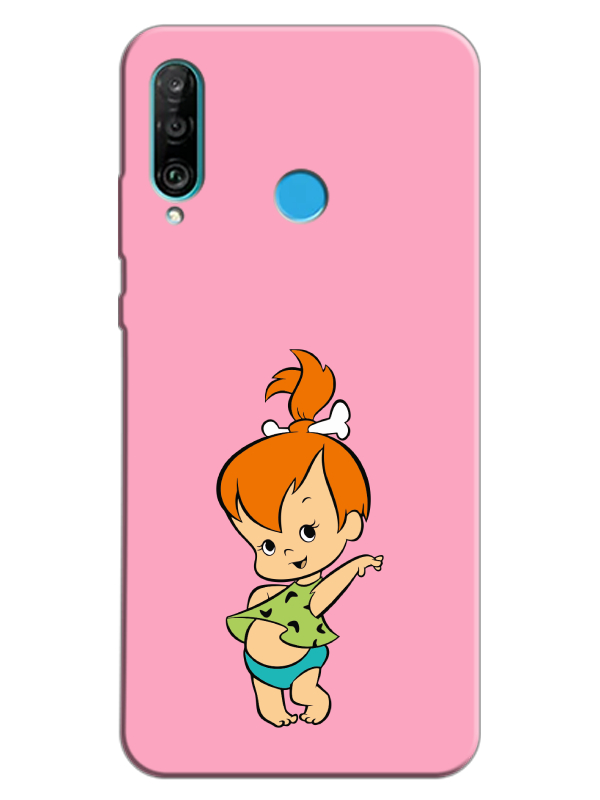 Huawei%20P30%20Lite%20Taş%20Devri%20Kız%20Bebek%20Pembe%20Telefon%20Kılıfı