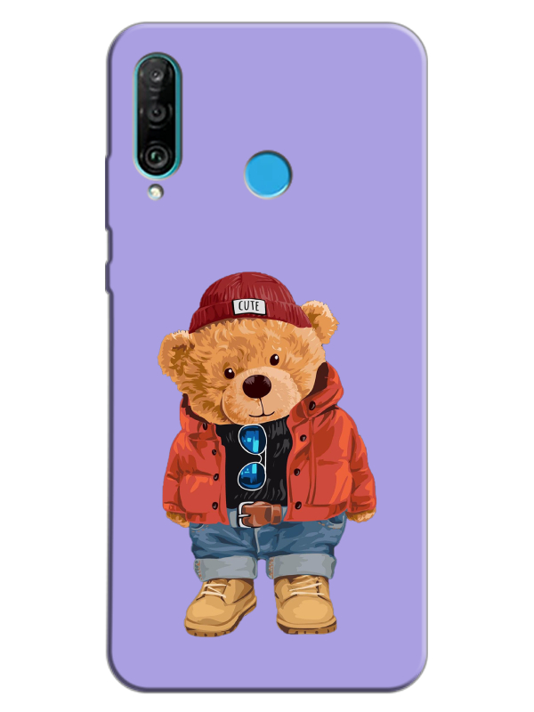 Huawei%20P30%20Lite%20Teddy%20Bear%20Lila%20Telefon%20Kılıfı