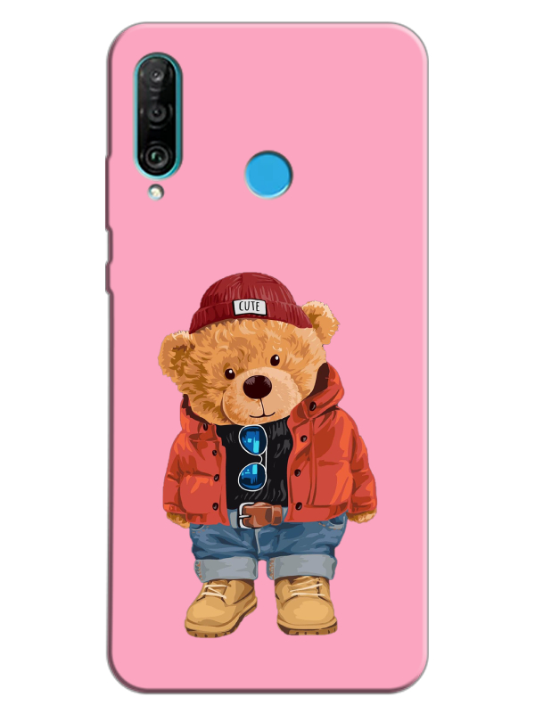 Huawei%20P30%20Lite%20Teddy%20Bear%20Pembe%20Telefon%20Kılıfı