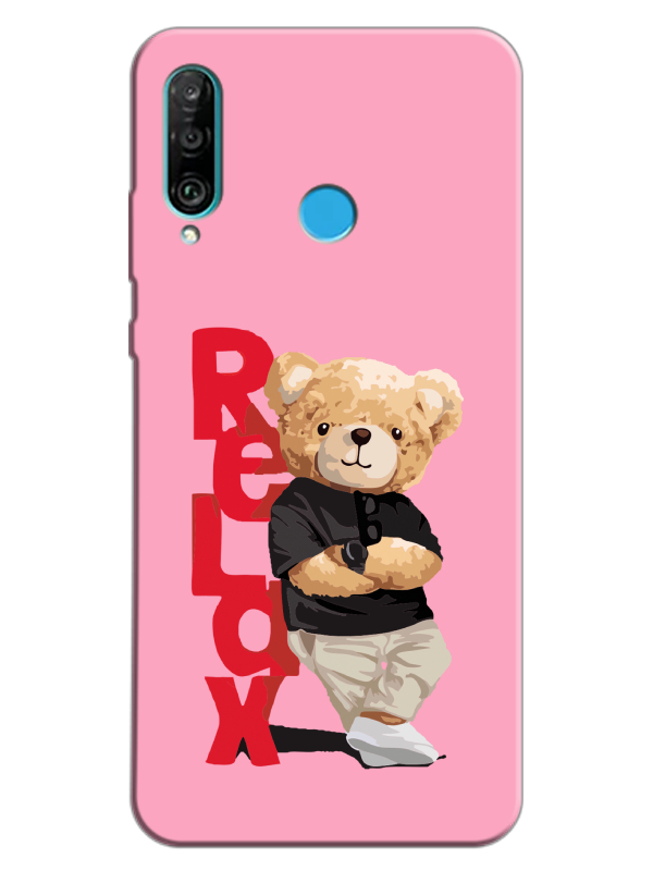 Huawei%20P30%20Lite%20Teddy%20Bear%20Relax%20Pembe%20Telefon%20Kılıfı