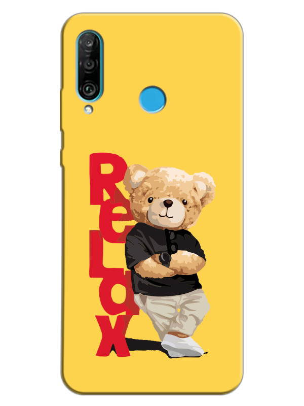 Huawei%20P30%20Lite%20Teddy%20Bear%20Relax%20Sarı%20Telefon%20Kılıfı