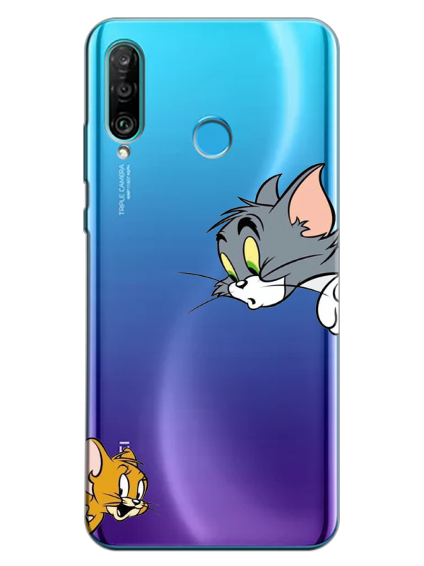 Huawei%20P30%20Lite%20Tom%20And%20Jerry%20Şeffaf%20Telefon%20Kılıfı