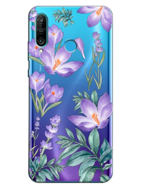 Huawei%20P30%20Lite%20Kış%20Çiçeği%20Şeffaf%20Telefon%20Kılıfı