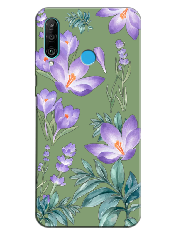 Huawei%20P30%20Lite%20Kış%20Çiçeği%20Yeşil%20Telefon%20Kılıfı