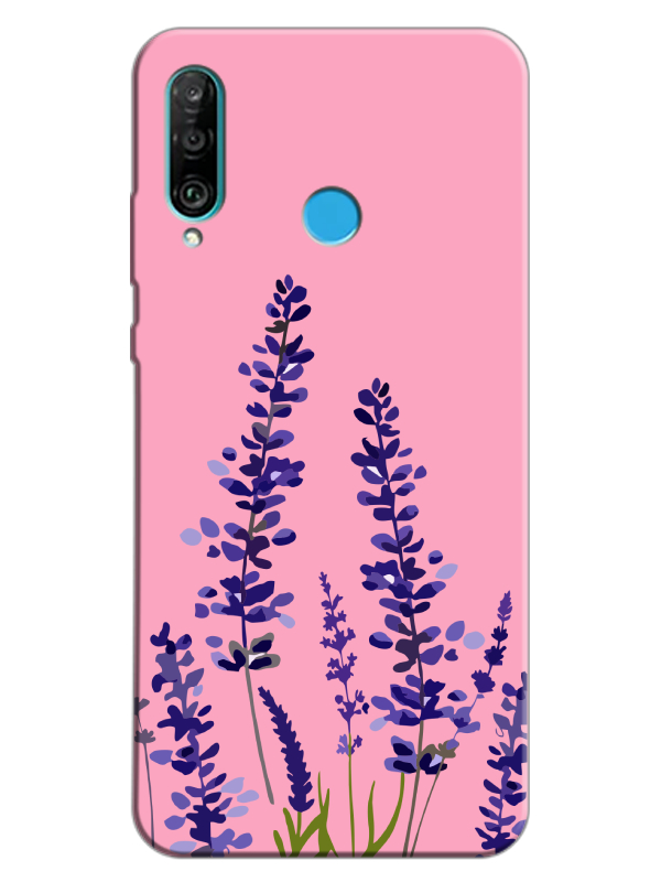 Huawei%20P30%20Lite%20Lavanta%20Desenli%20Pembe%20Telefon%20Kılıfı