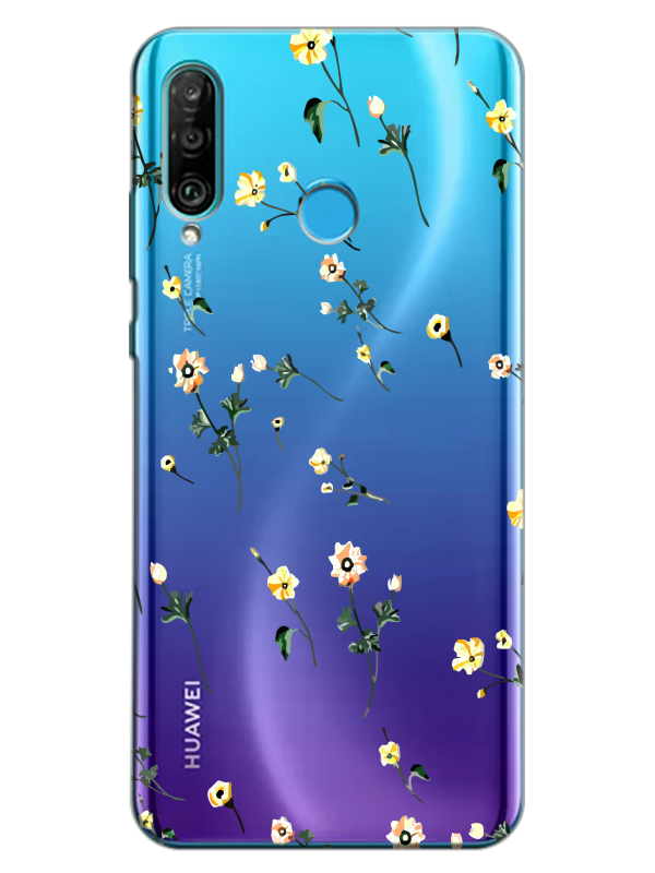 Huawei%20P30%20Lite%20Çiçekli%20Şeffaf%20Telefon%20Kılıfı