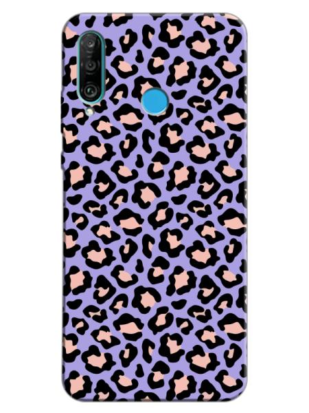 Huawei%20P30%20Lite%20Leopar%20Desenli%20Lila%20Telefon%20Kılıfı