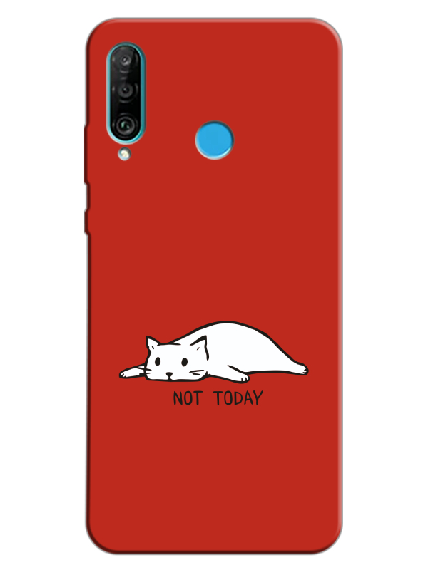 Huawei%20P30%20Lite%20Not%20Today%20Kedi%20Kırmızı%20Telefon%20Kılıfı