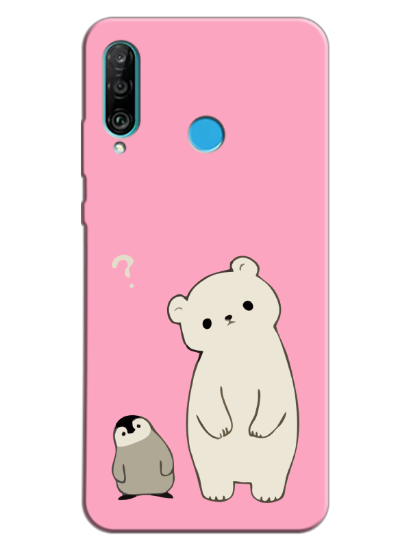 Huawei%20P30%20Lite%20Penguen%20Ve%20Ayıcık%20Pembe%20Telefon%20Kılıfı