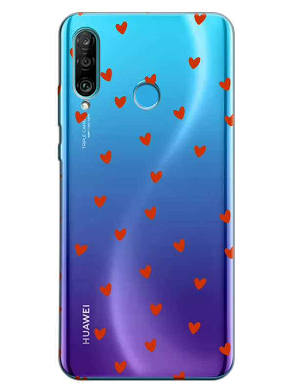 Huawei%20P30%20Lite%20Minik%20Kalpler%20Şeffaf%20Telefon%20Kılıfı