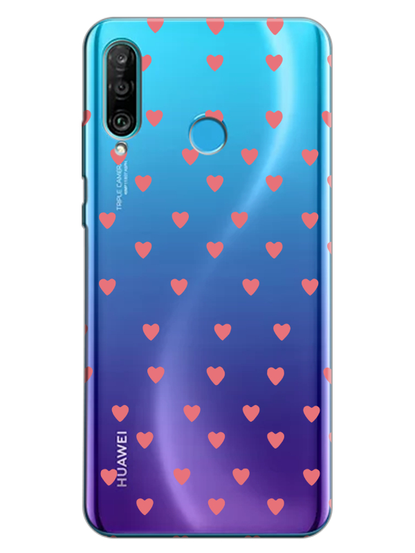 Huawei%20P30%20Lite%20Minik%20Kalpler%20Şeffaf%20Telefon%20Kılıfı