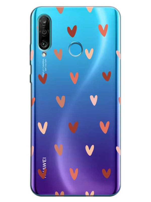 Huawei%20P30%20Lite%20Kalp%20Desen%20Şeffaf%20Telefon%20Kılıfı