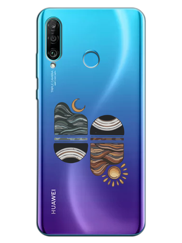 Huawei%20P30%20Lite%20Sunset%20Wave%20Şeffaf%20Telefon%20Kılıfı