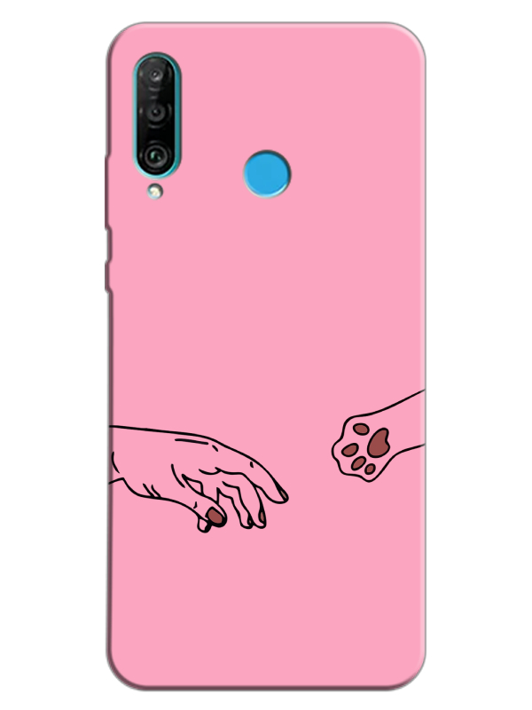 Huawei%20P30%20Lite%20Hand%20And%20Paw%20Pembe%20Telefon%20Kılıfı