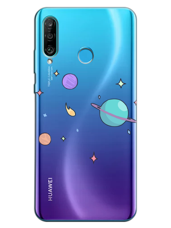 Huawei%20P30%20Lite%20Gezegen%20Tasarım%20Şeffaf%20Telefon%20Kılıfı