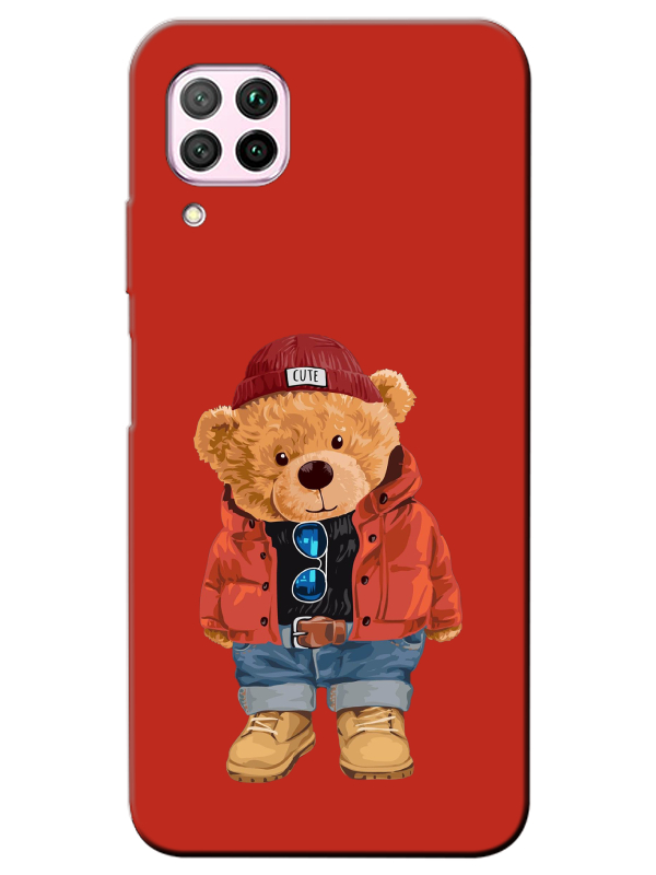 Huawei%20P40%20Lite%20Teddy%20Bear%20Kırmızı%20Telefon%20Kılıfı