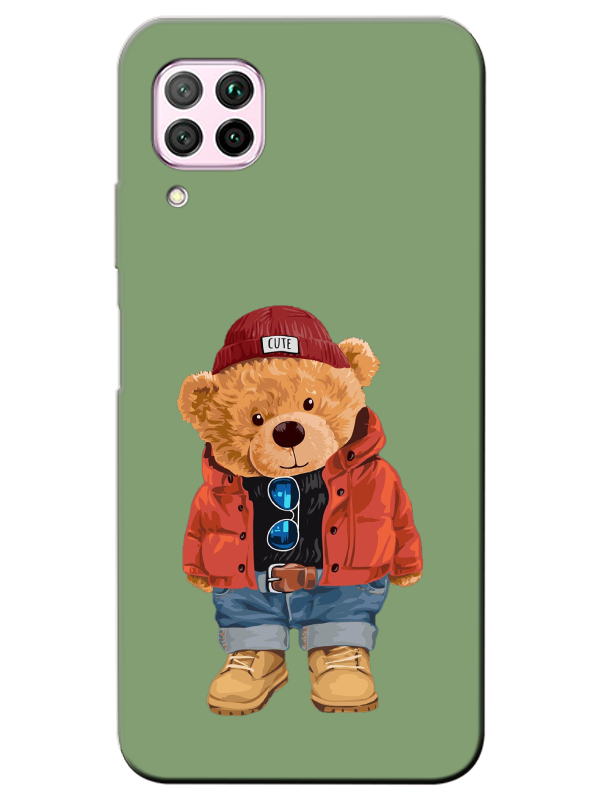 Huawei%20P40%20Lite%20Teddy%20Bear%20Yeşil%20Telefon%20Kılıfı