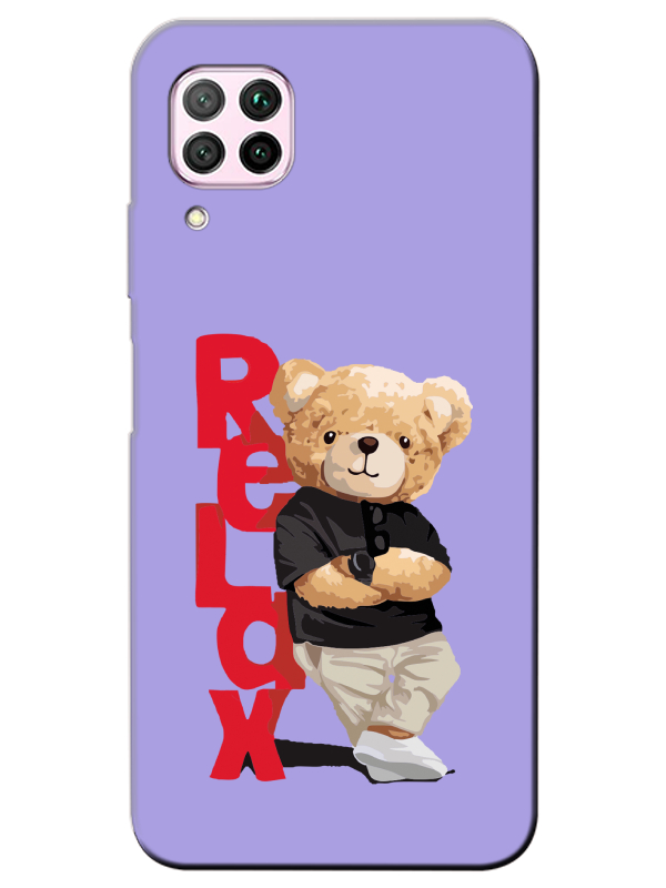 Huawei%20P40%20Lite%20Teddy%20Bear%20Relax%20Lila%20Telefon%20Kılıfı