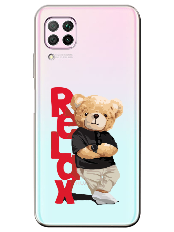 Huawei%20P40%20Lite%20Teddy%20Bear%20Relax%20Şeffaf%20Telefon%20Kılıfı