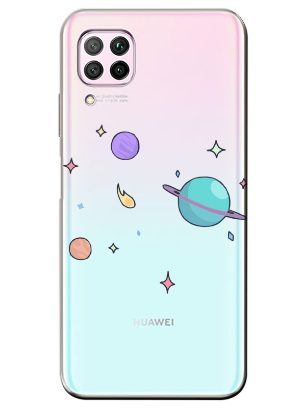 Huawei%20P40%20Lite%20Gezegen%20Tasarım%20Şeffaf%20Telefon%20Kılıfı