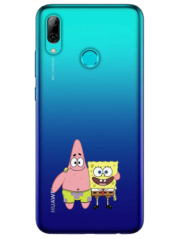 Huawei%20P%20Smart%202019%20Sünger%20Bob%20Ve%20Patrickstar%20Şeffaf%20Telefon%20Kılıfı