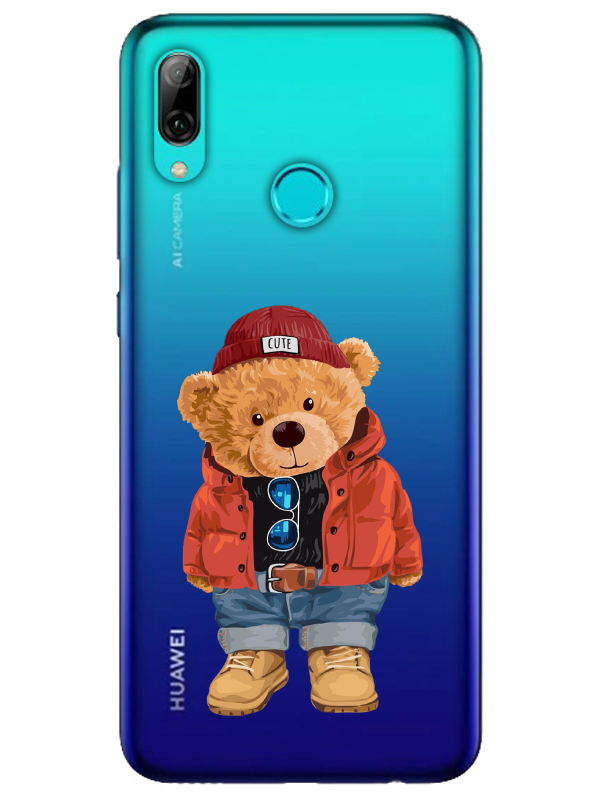 Huawei%20P%20Smart%202019%20Teddy%20Bear%20Şeffaf%20Telefon%20Kılıfı