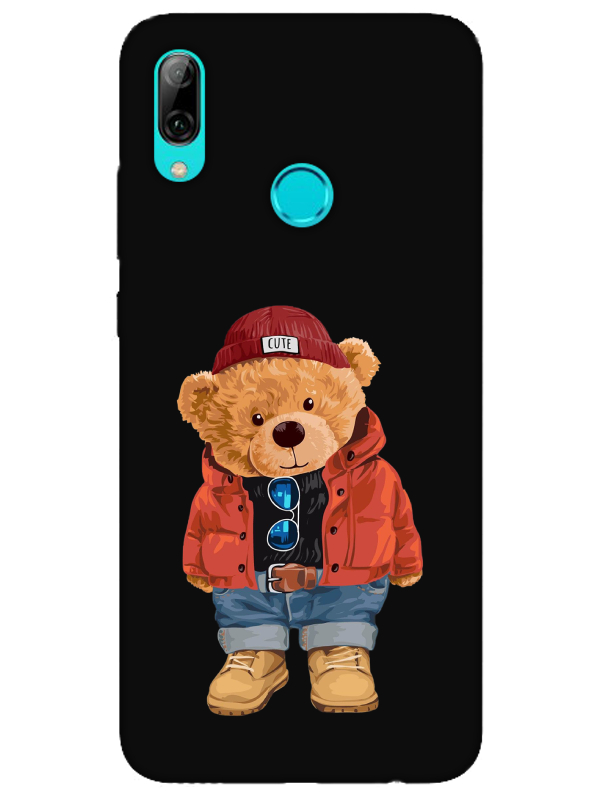 Huawei%20P%20Smart%202019%20Teddy%20Bear%20Siyah%20Telefon%20Kılıfı