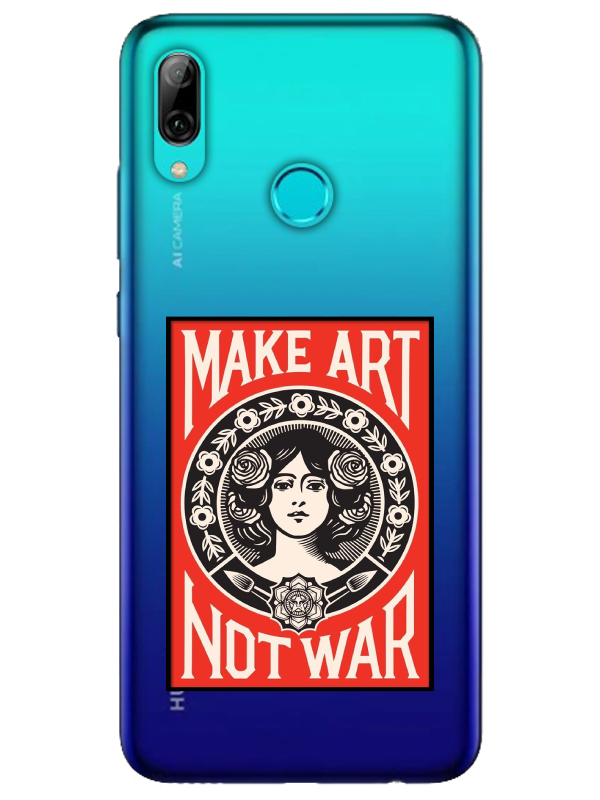 Huawei%20P%20Smart%202019%20Make%20Art%20Not%20War%20Şeffaf%20Telefon%20Kılıfı