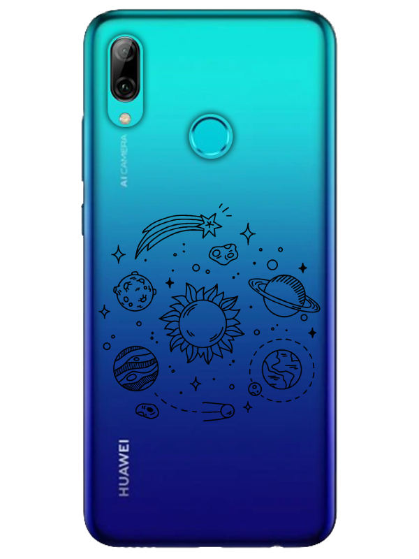 Huawei%20P%20Smart%202019%20Gezegen%20Şeffaf%20Telefon%20Kılıfı