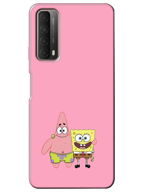 Huawei%20P%20Smart%202021%20Sünger%20Bob%20Ve%20Patrickstar%20Pembe%20Telefon%20Kılıfı