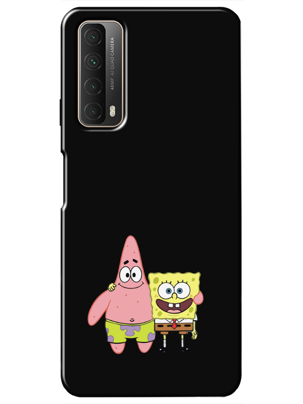 Huawei%20P%20Smart%202021%20Sünger%20Bob%20Ve%20Patrickstar%20Siyah%20Telefon%20Kılıfı