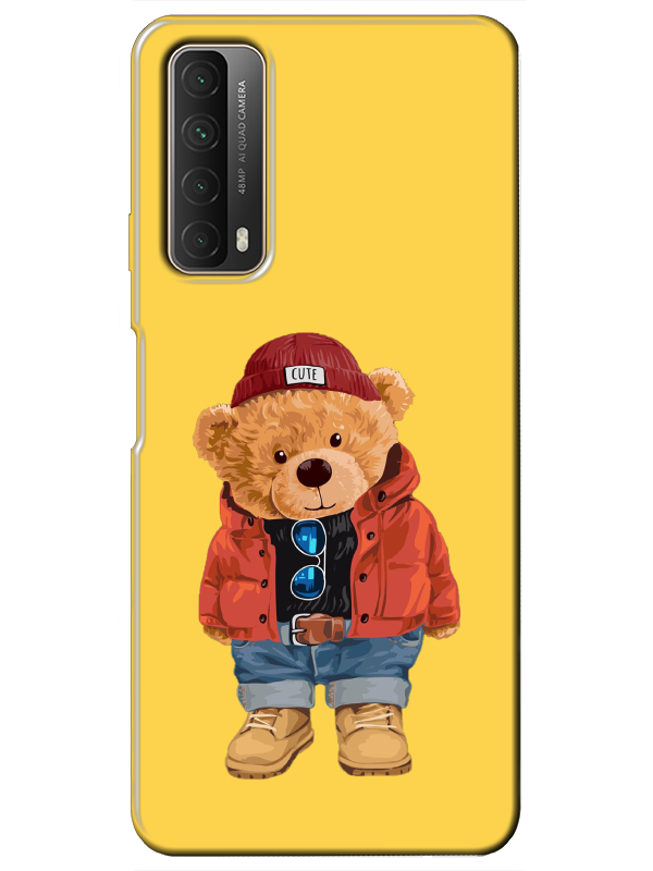 Huawei%20P%20Smart%202021%20Teddy%20Bear%20Sarı%20Telefon%20Kılıfı