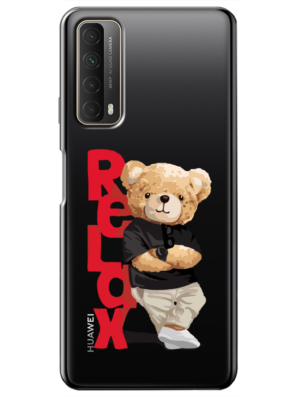 Huawei%20P%20Smart%202021%20Teddy%20Bear%20Relax%20Şeffaf%20Telefon%20Kılıfı