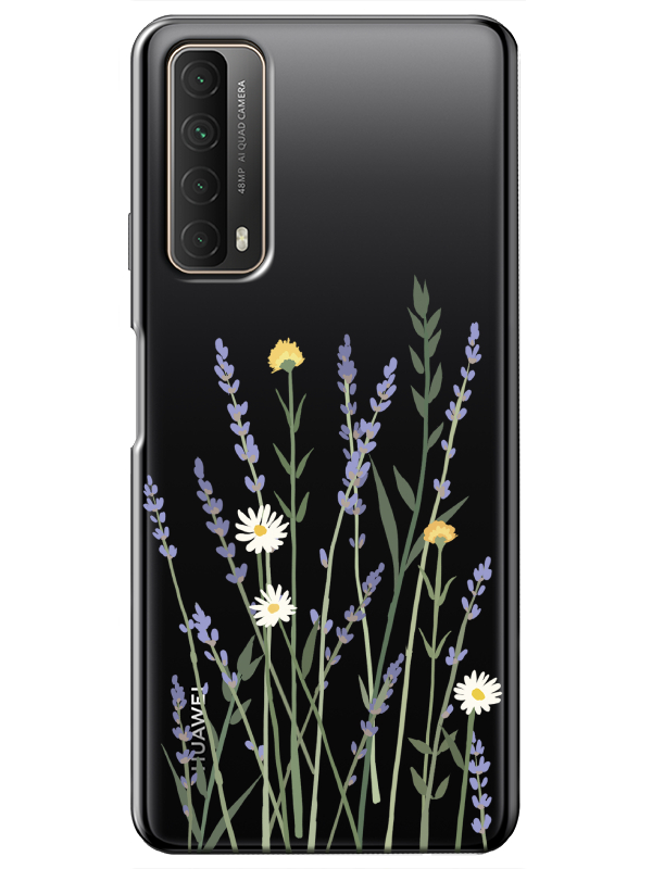 Huawei%20P%20Smart%202021%20Lavanta%20Desenli%20Şeffaf%20Telefon%20Kılıfı