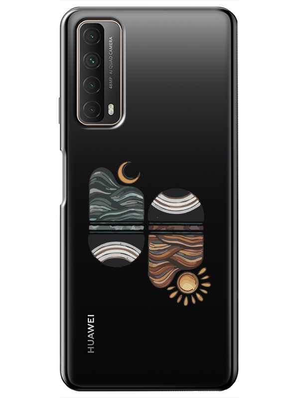 Huawei%20P%20Smart%202021%20Sunset%20Wave%20Şeffaf%20Telefon%20Kılıfı