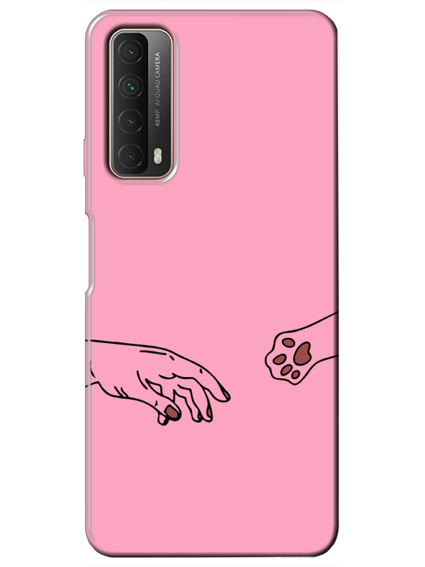 Huawei%20P%20Smart%202021%20Hand%20And%20Paw%20Pembe%20Telefon%20Kılıfı