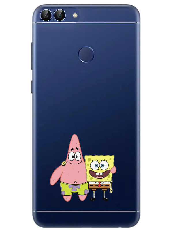 Huawei%20P%20Smart%20Sünger%20Bob%20Ve%20Patrickstar%20Şeffaf%20Telefon%20Kılıfı