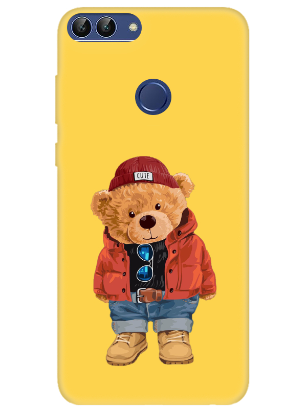 Huawei%20P%20Smart%20Teddy%20Bear%20Sarı%20Telefon%20Kılıfı