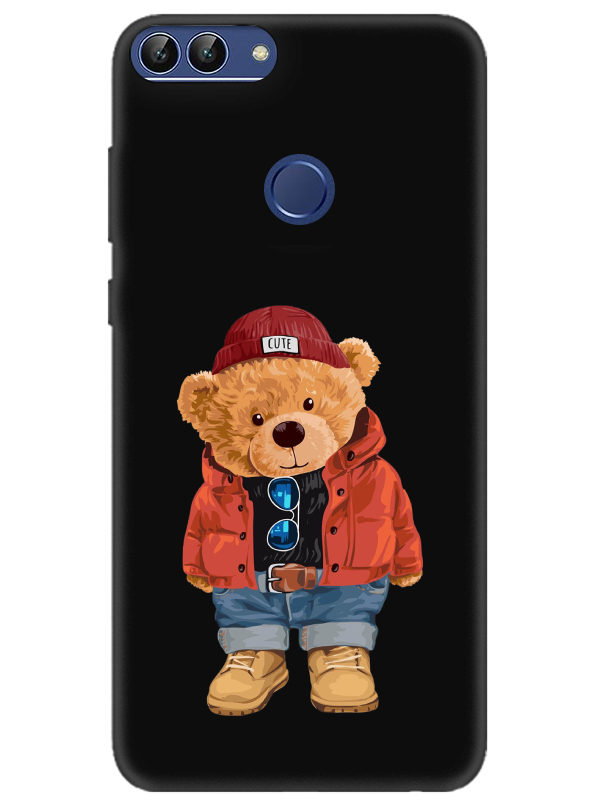 Huawei%20P%20Smart%20Teddy%20Bear%20Siyah%20Telefon%20Kılıfı