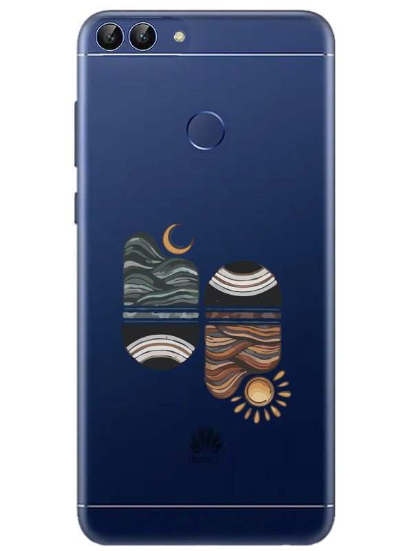 Huawei%20P%20Smart%20Sunset%20Wave%20Şeffaf%20Telefon%20Kılıfı