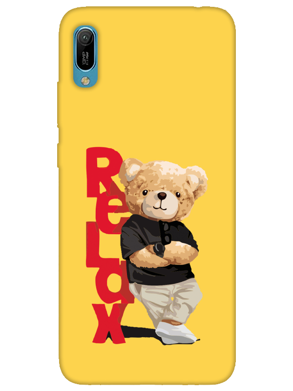 Huawei%20Y6%202019%20Teddy%20Bear%20Relax%20Sarı%20Telefon%20Kılıfı