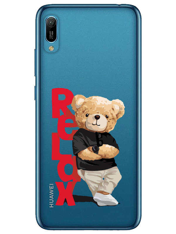 Huawei%20Y6%202019%20Teddy%20Bear%20Relax%20Şeffaf%20Telefon%20Kılıfı