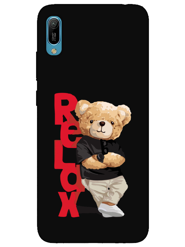 Huawei%20Y6%202019%20Teddy%20Bear%20Relax%20Siyah%20Telefon%20Kılıfı