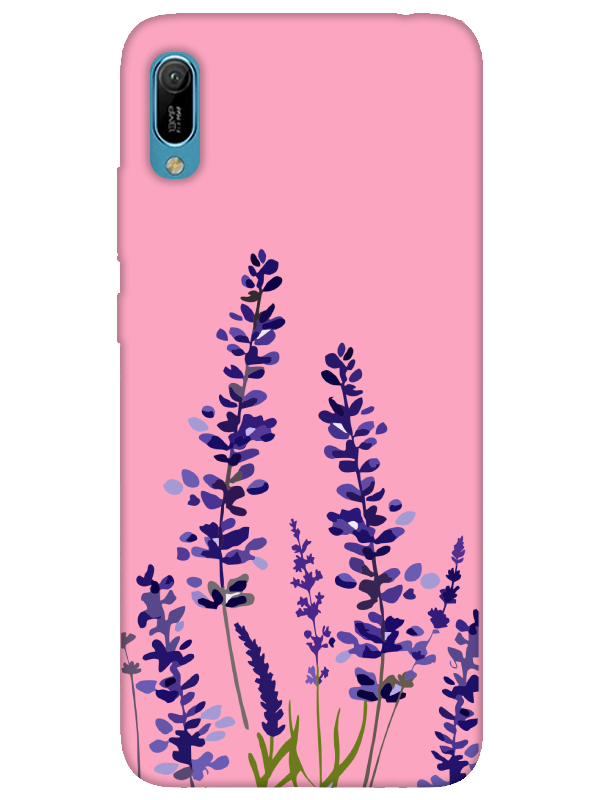 Huawei%20Y6%202019%20Lavanta%20Desenli%20Pembe%20Telefon%20Kılıfı